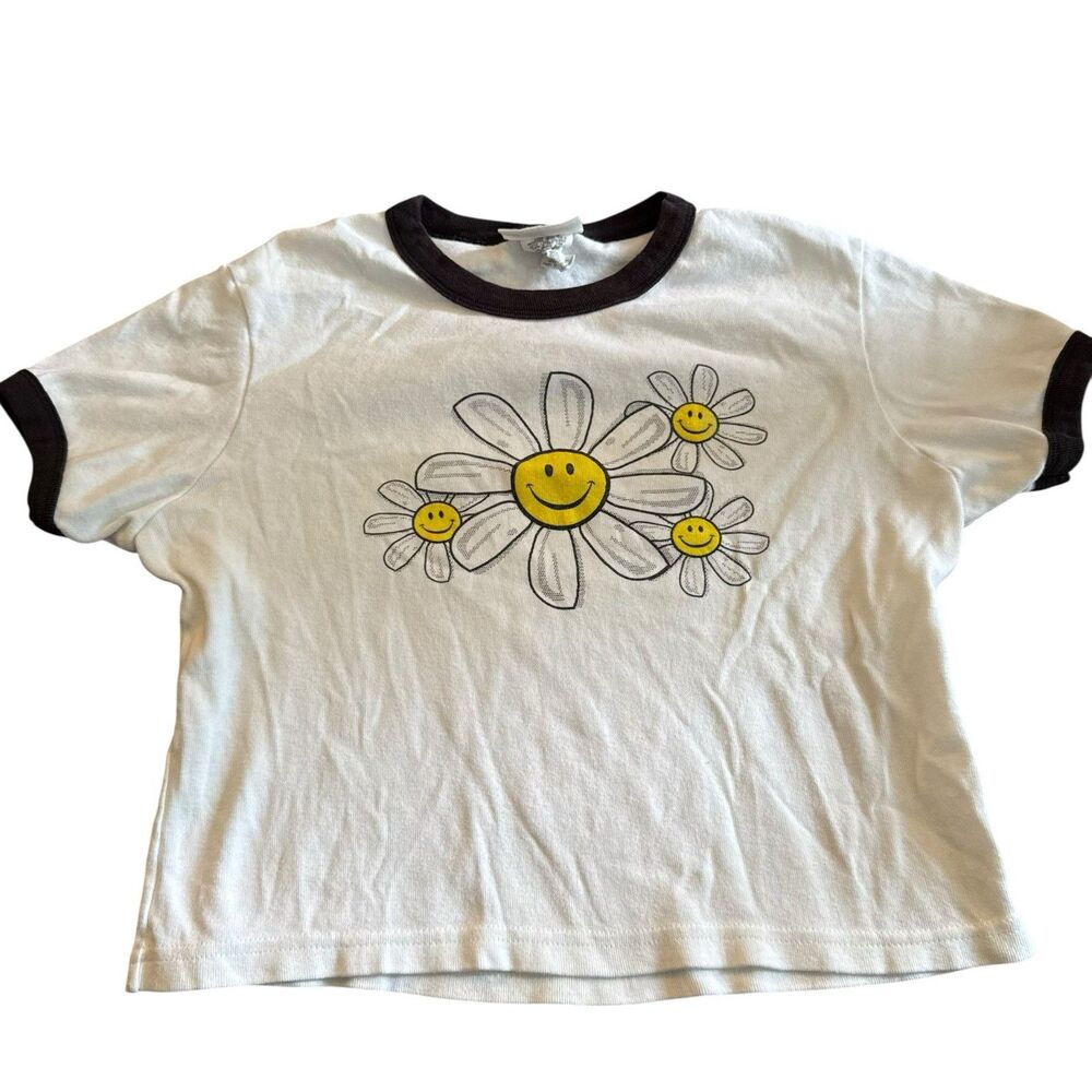 Vintage 90s Art T-Shirt Size Large White Daisy Nature Floral Botanical RARE